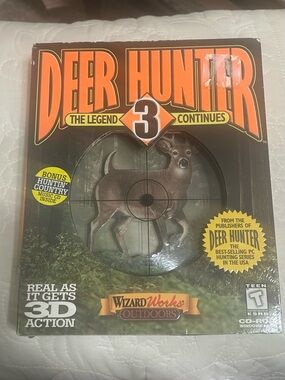 Deer Hunter 3 PC Game CD ROM/Widows 95/98 3D Graphics -WizardWorks Outdoors VTG